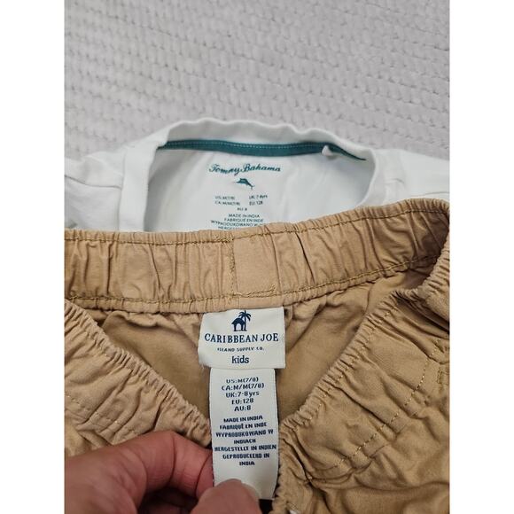 Tommy Bahama Shirt Carribean Joe Shorts Boys 7/8 Elastic Waist - Picture 6 of 8